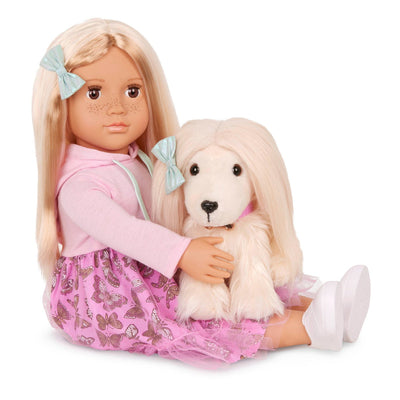 Our Generation dukke med hund, Hattie - 46 cm