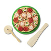Legemad i træ , pizza med pynt