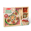 Legemad i træ , pizza med pynt
