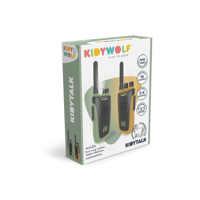 Kidywolf walkie talkie til barn, Kidytalk - Grøn/orange