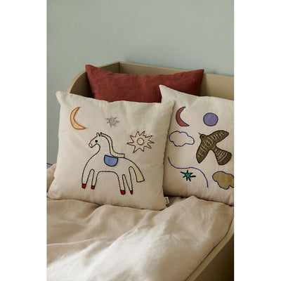 ferm Living pute, broderet, Naive - Horse